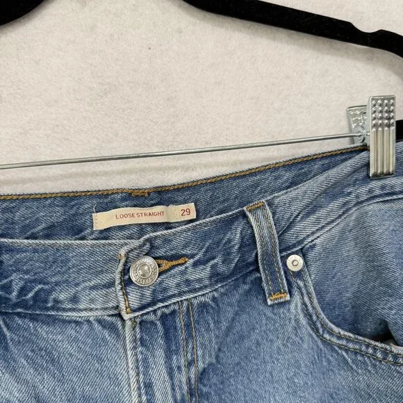 Levis Premium Loose Straight Jeans Mens 29x30 Blue Denim Waterless Relaxed Fit - Picture 2 of 15